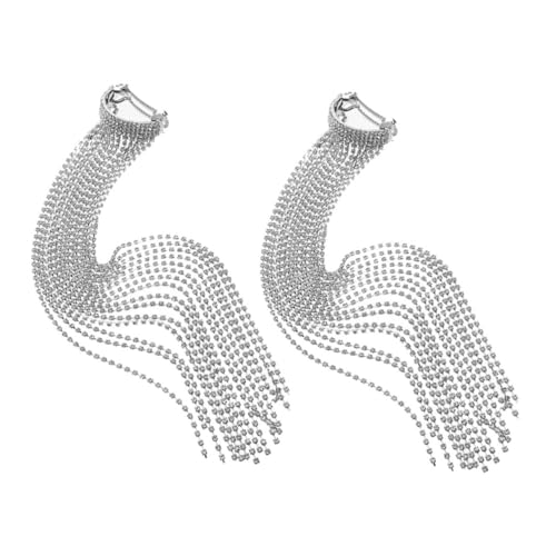 BESTYASH 2stücke Strass-pferdeschwanz-haarmanschette Quaste Haarspangen Ketten Dekorative Haarmanschetten Zubehör Für Frauen Pferdeschwanz-frisuren von BESTYASH