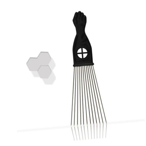 BESTYASH 2 Stück Haarschneidekamm Fan Förmiger aus Stahl Breiter Zahnkamm mit Kunststoffgriff Entwirrungs und Stylingkamm für Männer Jungen und Salongebrauch von BESTYASH