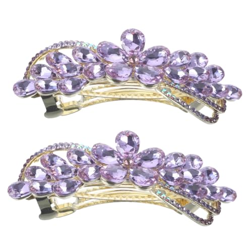 BESTYASH 2 Stück Haarspange mit Strass Haarschmuck für die Braut Blumenhaarstifte Haarspangen für damen Haarspangen mit Strasssteinen Haarklammer Zinklegierung Violet BESTYASH 2 Stück Haarspange mit Strass Haarschmuck für die Braut Blumenhaarstifte Haarspangen für damen Haarspangen mit Strasssteinen Haarklammer Zinklegierung Violet von BESTYASH