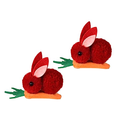 BESTYASH 2stücke Plüsch Haarspangen Niedliche Karotten-haarklammern Im Hasen-design Für Junge Mädchen Leicht Und Sicher Perfektes Haaraccessoire Für Alltag von BESTYASH