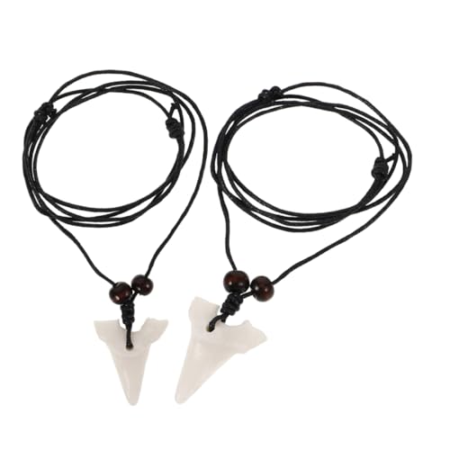 BESTYASH 2 Stück Haifischzahn Halskette für Damen Dekorative Realistische Anhänger Halskette Robustem Resin für Vielseitige Stylings und Persönliche Modeakzente von BESTYASH