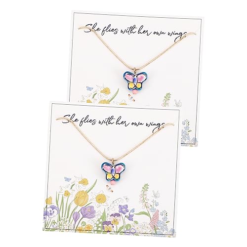 BESTYASH 2stücke Handgemalte Keramische Schmetterlingsanhänger Halsketten Für Frauen Elegante Modeaccessoires Für Partys Anlässe Und Alltag BESTYASH 2stücke Handgemalte Keramische Schmetterlingsanhänger Halsketten Für Frauen Elegante Modeaccessoires Für Partys Anlässe Und Alltag von BESTYASH