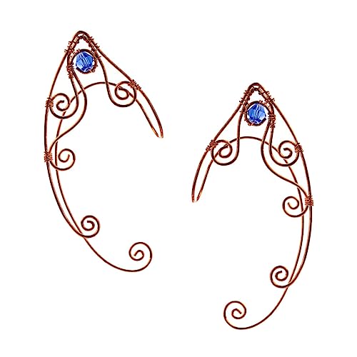 BESTYASH 2 Stück Handgefertigte Goldfarbene Vintage Ohrclips Ohrklemmen frei von Ohrloch für Damen Zarte Elf ohrringe mit Ohr bügel design Individuelle Ear Wrap Crawler Schmuckstücke von BESTYASH