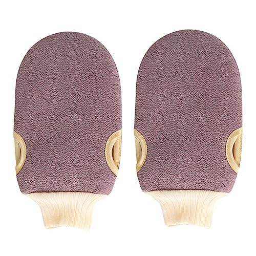 BESTYASH 2 Stück Handschuhe für Körperbäder handtücher Peeling-Handschuh Schrubbhandschuhe Duschwäscher für den Körper Duschhandschuhe Peeling Badehandschuhe Coffee von BESTYASH