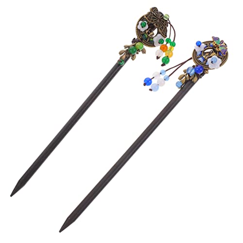 BESTYASH 2stücke Vintage Haarnadeln Für Dutt Chinesische Haarstäbchen Mit Quasten Und Blumen Haarschmuck Für Frauen Haaraccessoires Für Verschiedene Frisuren von BESTYASH