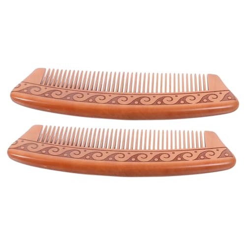 BESTYASH 2 Stück Holzhaarkämme Antistatisch Kopfhautmassage für Männer zum Entwirren und Pflegen Feiner Haare Handgefertigt aus Natürlichem Holz von BESTYASH