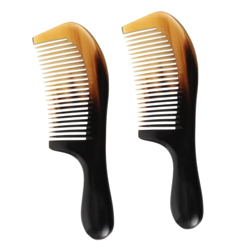 BESTYASH 2 Stück Hornkämme für Antistatische Kopfhautmassage Kämme für Männer und Geeignet für Haartypen Handgefertigt aus Echtem Horn von BESTYASH