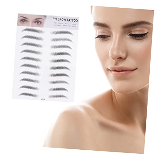 BESTYASH 2 Stück Augenbrauen Transfer Aufkleber Künstliche Haarähnliche Augenbrauen Für Männer Und Frauen Schwarz Einfache Anwendung Wasserfest Für Sofortige Veränderung von BESTYASH