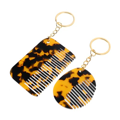 BESTYASH 2stücke Mini-kamm Mit Leopardenmuster Tragbarer Haarentwirrungskamm Kleiner Handtaschenkamm Taschen-haarkamm Schlüsselanhänger Für Frauen Und Männer von BESTYASH