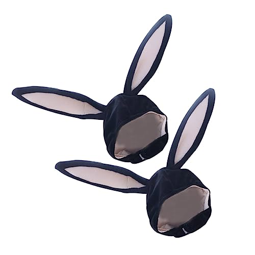 BESTYASH 2 Stück Kaninchen Kopfbedeckung Mit Ohren Stirnband Für Erwachsene Häschen Kopfbedeckung Tier Ohrenwärmer Spitzen Ohren Hasenmütze Schweine Ohren Für Hunde Wolfsohren von BESTYASH