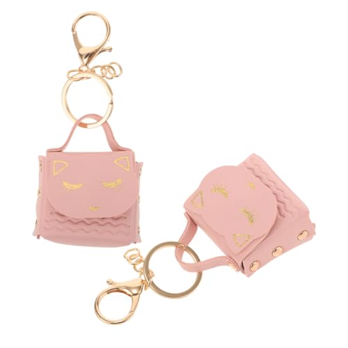 BESTYASH Niedlicher Katzen Schlüsselanhänger Kleiner Geldbörse PU Zinklegierung Tragbare Tasche für Mädchen für Reisen und Alltag von BESTYASH