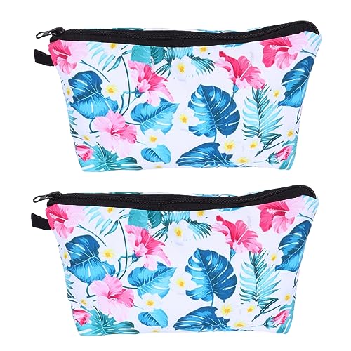BESTYASH 2 Stück Kosmetiktasche mit Reißverschluss Teiliges Blumenmuster Makeup Bag für Damen zum Organisieren von Makeup und Schmuck und Reisen von BESTYASH