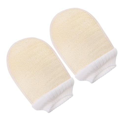 BESTYASH 2 Stück Loofah Peelinghandschuhe Körperpeeling Waschhandschuhe Atmungsaktiv Schnell Trocknend für Damen und Herren Tiefenreinigend Fördert Hauterneuerung für Tägliche Anwendung von BESTYASH