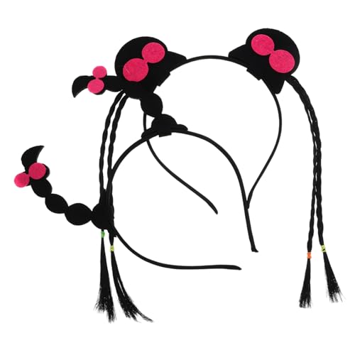 BESTYASH 2stücke Geflochtene Haarkopfbedeckung Lustige Haarband-accessoires Für Weihnachten Partys Und Hochzeiten Quirliges Design Für Kreative Looks von BESTYASH