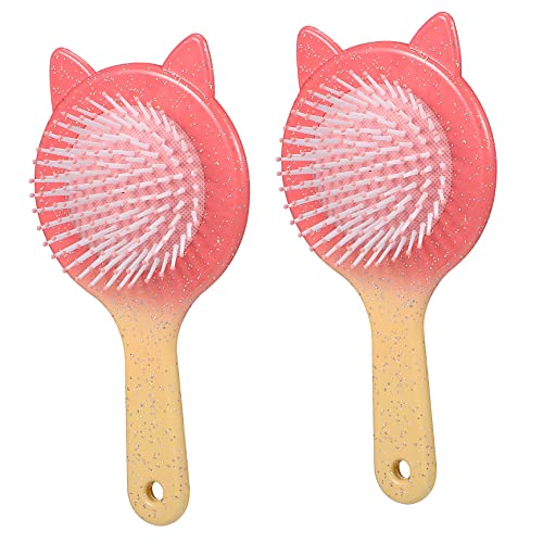 BESTYASH 2 Stück Massagekamm lockig nass Mädchen Entwirrer für Haarbürsten belüftet tragbare Haarbürste Dusche Haarkamm entwirren entwirren Styling- Abs von BESTYASH