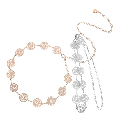 BESTYASH 2 Stück Metall-hüftkette: Bauchgürtel – Hosenkette – Körpergürtelschmuck – Jeans-anhänger-accessoires – Für Frauen Und Mädchen von BESTYASH