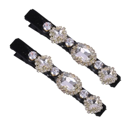 BESTYASH 2 Stück Mode Haarclip Zubehör Alligatorhaar Styling Mädchen Haarspange, Haarschmuck Für Edelsteine Haarklammern Clips Lang Lockig Glitzernde Haarspangen Strasssteine Schwarz von BESTYASH
