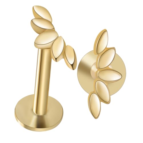 BESTYASH 2 Stück Ohrstecker Cartilage Piercing Helix Conch Ohrschmuck Metall Gold Flacher Rücken Hautfreundlich Vielseitig Elegant Damen Schmuck von BESTYASH