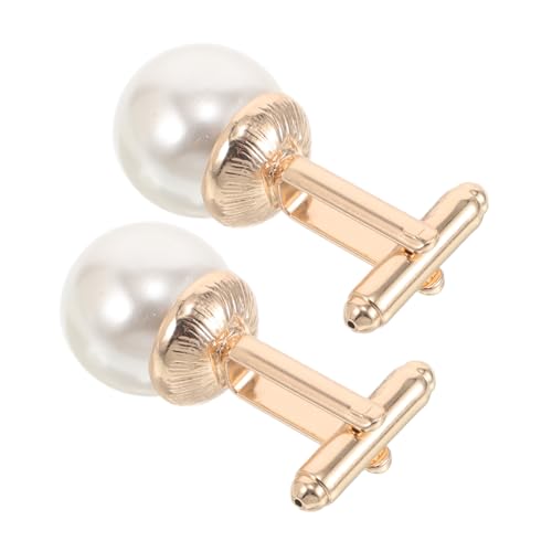 BESTYASH 2 Stück Perlen Manschettenknöpfe Für Herren Französische Hemdmanschettenknöpfe Schmuck Für Hochzeiten Und Business Partys Zinklegierte Ärmelknöpfe Vielseitig Einsetzbar von BESTYASH