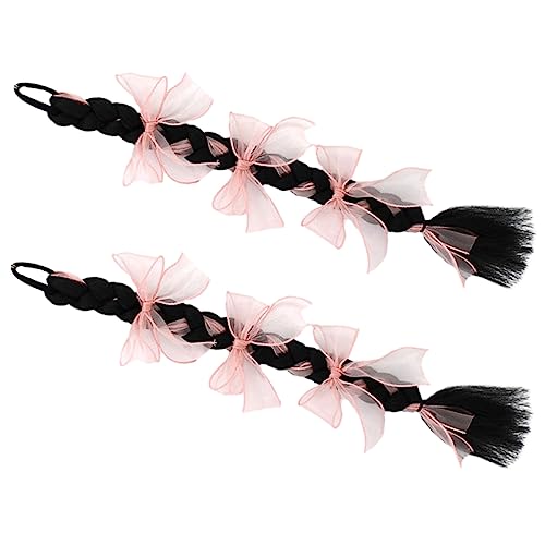 BESTYASH 2 Stück Perücke Zopf Lang Flechten Haarzopf Verlängerung Für Zöpfe Geflochten Haartisten Haarstücke Haarteil -curly Hair Ponytail Drawess Haarknoten Verlängerung Garn von BESTYASH
