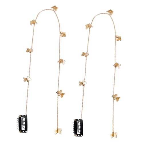 BESTYASH 2stücke Haar Ketten Schmetterling Haarschmuck Dekorative Haarketten Mädchen Haar Accessoires Für Zöpfe Und Frisuren von BESTYASH