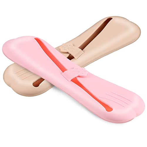 BESTYASH 2 Stück Silikon Make Up Pinselhalter Reise Kosmetiktasche mit Schrägen Öffnungen und Rutschfestem Design Kompakt Formstabil für Lidschatten und Augenbrauenpinsel Tragbarer von BESTYASH