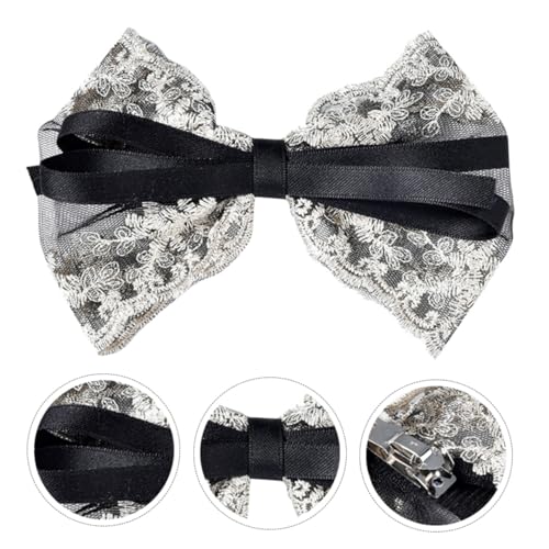 BESTYASH 2 Stück Stilvolle Spitzen haarspangen Große Spitzen schleifen haarklammern für Damen und Mädchen Zarte Haarnadeln für Hochzeit Party und Alltag Eleganter Haarschmuck von BESTYASH