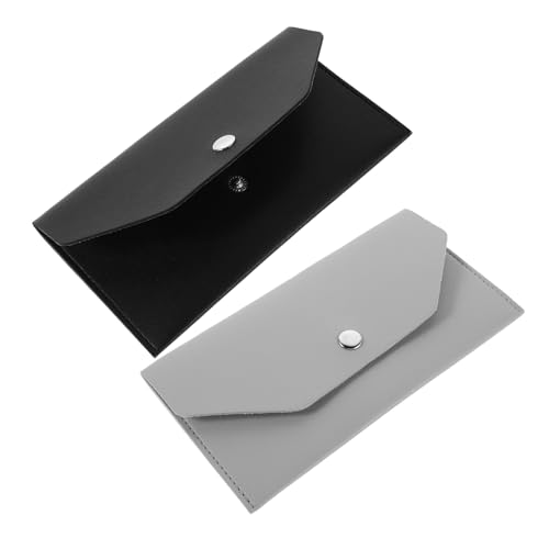 BESTYASH 2 Stück Teiliges Damen PU Portemonnaie Münztasche mit Kreditkartenfach Kompakt Kratzfest Leicht Tragbar in Schwarz für Alltag und Reisen von BESTYASH