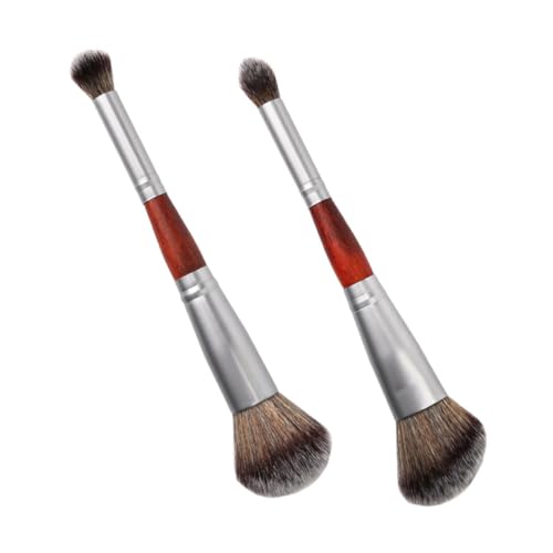 BESTYASH 2 Stück Teiliges Doppelseitiges Make Up Pinsel Weiche Synthetikhaare Vielseitig für Puder Lidschatten Stabiler Griff Geeignet für Profis und Anfänger Kosmetik Accessoires von BESTYASH