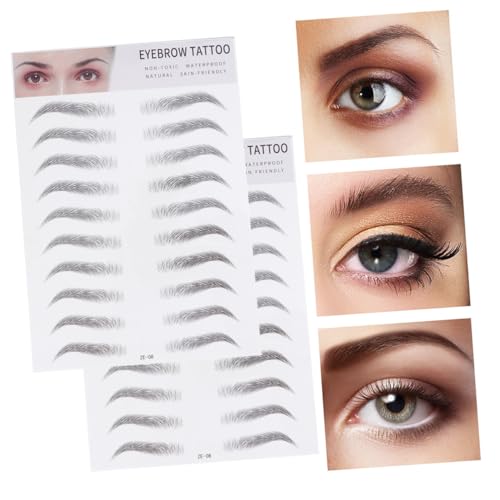 BESTYASH 2 Stück Teiliges Haarähnliche Augenbrauen Aufkleber Einfach Anzuwenden Realistische Temporäre Augenbrauen Geeignet für Männer und Frauen Hautschonend Langanhaltend von BESTYASH