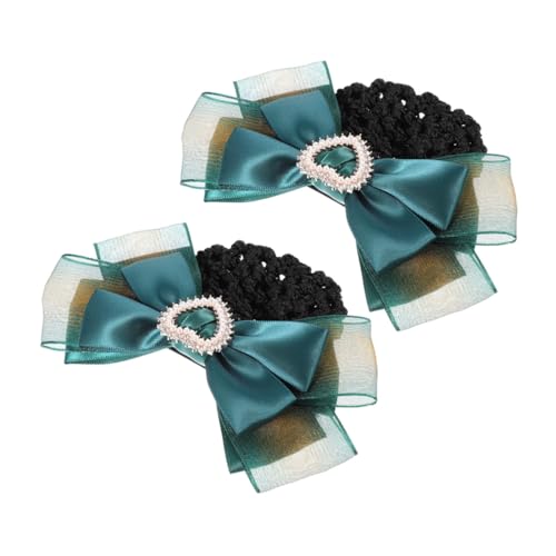 BESTYASH 2 Stück Teiliges Haarnetz mit Dekorativem Schleifen Haarklammer für Professionelle Anlässe Haarschmuck für Damen für Service Ballet und Besondere Events von BESTYASH