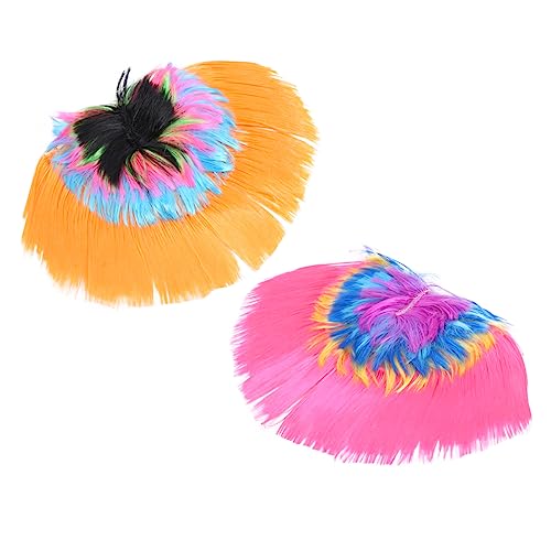 BESTYASH 2 Stück Teiliges Halloween Perücken Bunte Cosplay Kopfbedeckung für Kostümparty Karneval und Fasching Langlebiges Ungiftiges Material Geeignet für Damen und Herren von BESTYASH