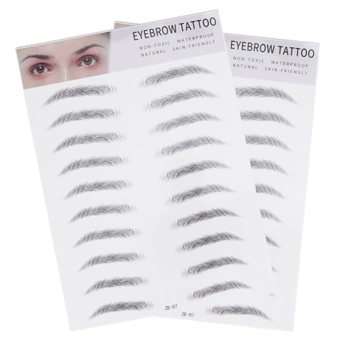 BESTYASH 2 Stück Teiliges Imitation Augenbrauen Tattoo Aufkleber Natürliche Haaroptik Hautfreundlich Langanhaltend Einfach Anzuwenden für Männer und Frauen mit Dünnen oder Spärlichen von BESTYASH