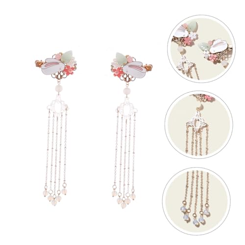 BESTYASH 2 Stück Teiliges Kreative Chinesische Haarnadeln mit Quaste Langlebige Legierung Haarklammern für Mädchen Retro Stil Haarschmuck Eleganter Haarclip für Dickes Haar Modische DIY von BESTYASH