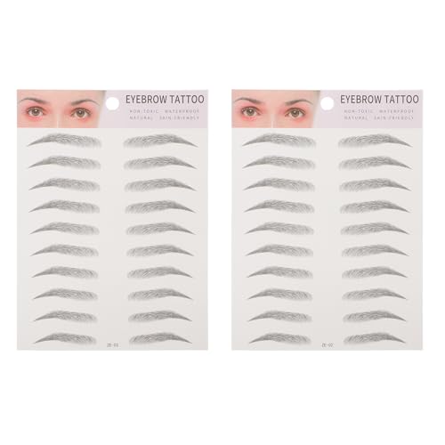 BESTYASH 2 Stück Teiliges Künstliche Augenbrauen Aufkleber Transfer Tattoos Einfach Anzubringen für Männer und Frauen Natürliche Farbe Schwarz Schnelle Anwendung Hautfreundlich und von BESTYASH