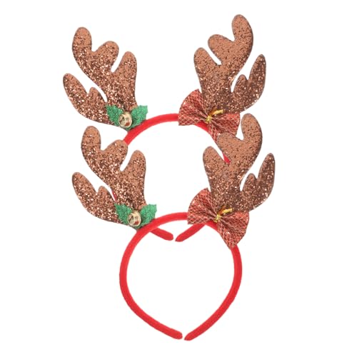 BESTYASH 2 Stück Teiliges Rentier Geweih Haarreif Damen Haarband Weihnachtsdeko Festival Haarschmuck Party Accessoire Bequem Langlebig von BESTYASH