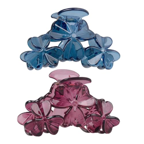BESTYASH 2 Stück Teiliges Resin Haarspangen mit Filigranen Dreiblättrigen Blumenmotiven Modische Leichte Haarklammern für Damen und Mädchen Vielseitig Einsetzbar bei Festen Alltag und von BESTYASH