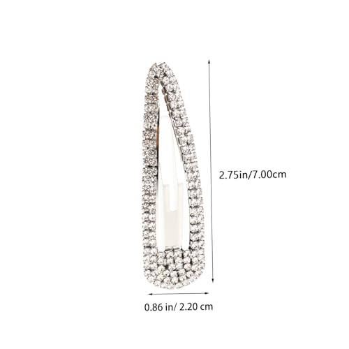 BESTYASH 2 Stück Teiliges Strass Haarklammern Wassertröpfchen Metall Haarspangen Glitzernde Snap Clips für Damen Leichte Schonende Haaraccessoires für Dicken und Dünnen Haaransatz von BESTYASH