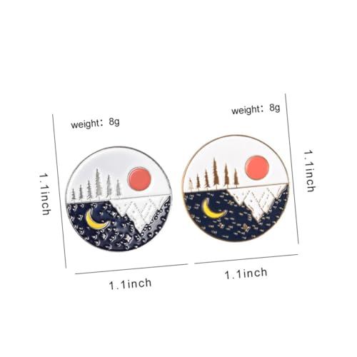 BESTYASH 2 Stück Teiliges Tages mond broschen Modische Anstecknadeln mit Tages nacht motiv Vielseitige Schmuckbroschen als Geschenk und Kleidungsschmuck für Damen für Pullover Taschen von BESTYASH