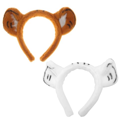 BESTYASH 2 Stück Teiliges Tigerohren Haarband Niedliches Karneval Haarschmuck Dekoratives Stirnband für Kostümparty Langlebig und Komfortabel für Mädchen und Themenfeiern von BESTYASH