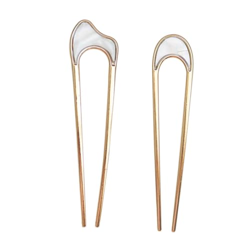 BESTYASH 2 Stück Teiliges U förmiges Metall Haarnadel Haarklammer für Dutt Frisuren Chinesischer Stil Haarspange für Damen und Mädchen Schonend Vielseitig für Stilvolles Haarstyling von BESTYASH