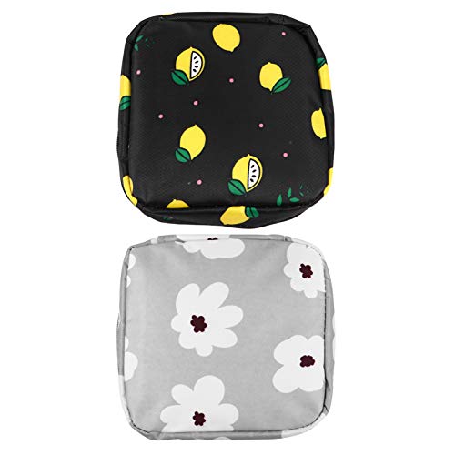 BESTYASH 2 Stück Tragbare Damenbinden Aufbewahrungstasche Kleiner Kosmetik Organizer aus Oxford Stoff Reißverschluss für Handtaschen Multifunktional für Binden und von BESTYASH