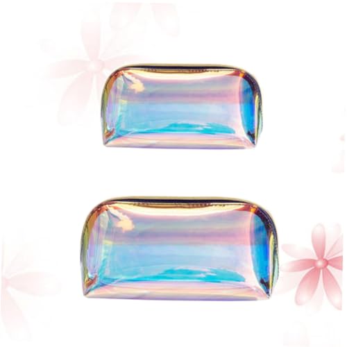 BESTYASH 2 Stück Transparente Handtasche wasserdichte Makeup Glänzende Kosmetiktasche für Damen für Abendveranstaltungen und Einkäufe von BESTYASH