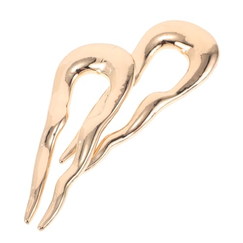 BESTYASH 2stücke Haarnadel Stücken U-förmigen Französische Haarnadeln Mit Wellendesign Für Frauen Haarstäbe Für Hochsteckfrisuren Und Haarschmuck von BESTYASH