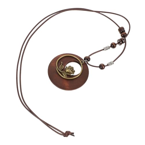 BESTYASH 2 Stück Vintage Boho Halsketten mit Rosenanhänger Lange Leichte Ethno Modeschmuck Ketten für Damen und Herren Komfortabel Hautfreundlich zu Pullovern und Schals von BESTYASH
