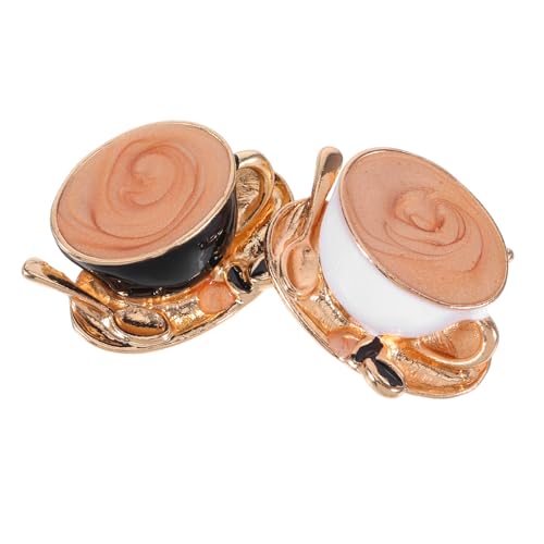 BESTYASH 2stücke Retro Kaffeetassen Brosche Emaille Badges Für Frauen Vintage Tableware Design Stilvolle Anstecker Für Kleidung Hüte Und Taschen Sammlerstücke von BESTYASH
