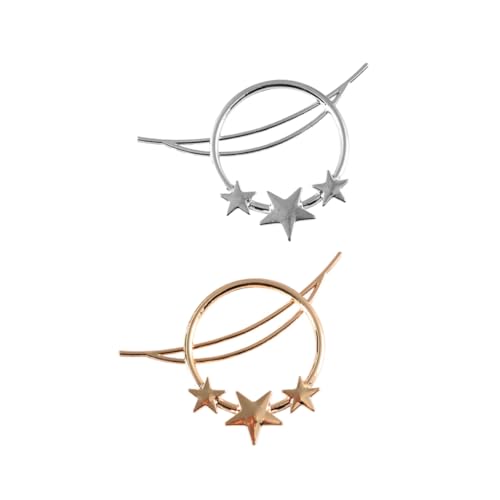 BESTYASH 2 Stück Dekorative Haarnadeln Aus Metall Für Damen Chic Haarschmuck Gold Silber Für Partys Hochzeiten Besondere Anlässe Attraktives Kopfschmuck Accessoire von BESTYASH
