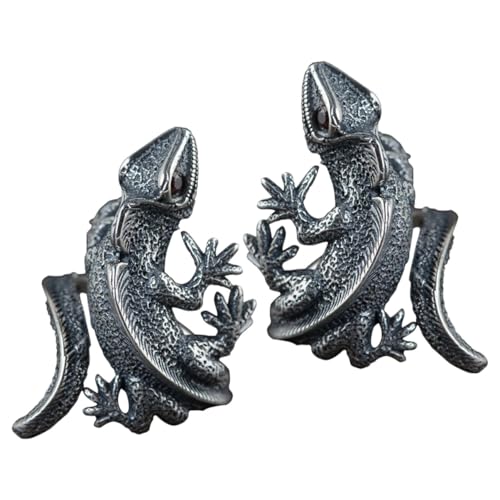 BESTYASH 2 Stück Vintage Lizard Retro Schmuck Herren Punk Ästhetischer Reptilienring Modisches Accessoire für Jungen und von BESTYASH