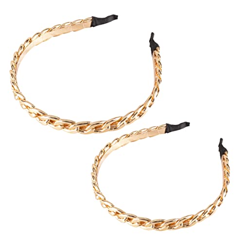 BESTYASH Ketten Haarreifen 2 Stück Mode Stirnband Metall Haar Frauen Haarband Golden Zartes Haarschmuck Für Partys Und Hochzeiten Einheitsgröße Für Besondere Anlässe von BESTYASH