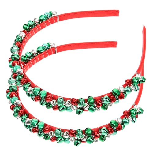 BESTYASH 2 Stück Weihnachts Haarreif mit Glocken Stabiles Stirnband Hirschgeweih Design Leichtes Langlebiges Haar Accessoire für Frauen Festlicher Kopfschmuck für Xmas Party Cosplay von BESTYASH
